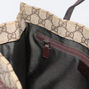 GUCCI GG Supreme Tote Bag PVC Beige Silver 91249 Auth 175089A-20