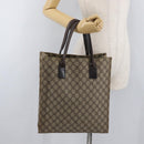 GUCCI GG Supreme Tote Bag PVC Beige Silver 91249 Auth 175089A-22