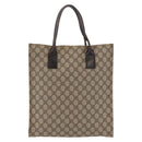 GUCCI GG Supreme Tote Bag PVC Beige Silver 91249 Auth 175089A-2