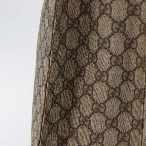 GUCCI GG Supreme Tote Bag PVC Beige Silver 91249 Auth 175089A