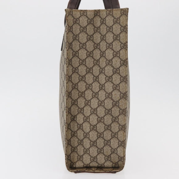 GUCCI GG Supreme Tote Bag PVC Beige Silver 91249 Auth 175089A