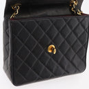 CHANEL Matelasse Chain Shoulder Bag Lamb Skin Black Gold CC Auth 175090SAV-20