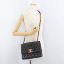CHANEL Matelasse Chain Shoulder Bag Lamb Skin Black Gold CC Auth 175090SAV-26