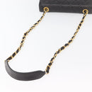 CHANEL Matelasse Chain Shoulder Bag Lamb Skin Black Gold CC Auth 175090SAV-7
