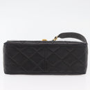 CHANEL Matelasse Chain Shoulder Bag Lamb Skin Black Gold CC Auth 175090SAV-5