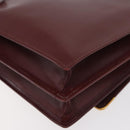 CARTIER Must Line Shoulder Bag Leather Bordeaux Gold Auth 175092A-13