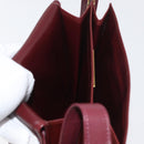 CARTIER Must Line Shoulder Bag Leather Bordeaux Gold Auth 175092A-21