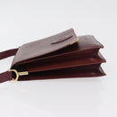 CARTIER Must Line Shoulder Bag Leather Bordeaux Gold Auth 175092A-5