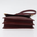 CARTIER Must Line Shoulder Bag Leather Bordeaux Gold Auth 175092A-9
