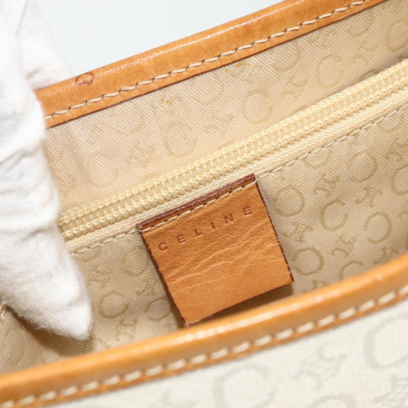 CELINE C Macadam Canvas Tote Bag White Auth 175095A