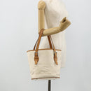 CELINE C Macadam Canvas Tote Bag White Auth 175095A-22
