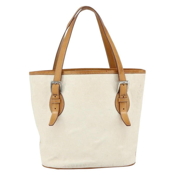CELINE C Macadam Canvas Tote Bag White Auth 175095A