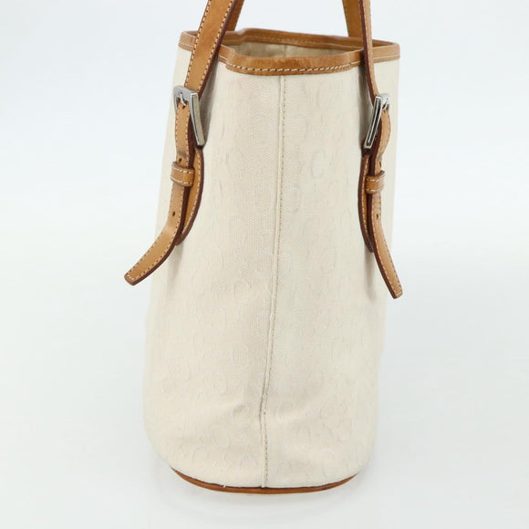 CELINE C Macadam Canvas Tote Bag White Auth 175095A