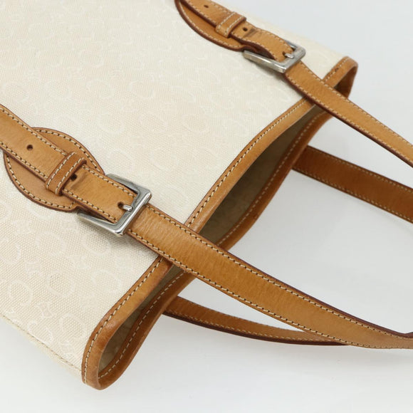 CELINE C Macadam Canvas Tote Bag White Auth 175095A