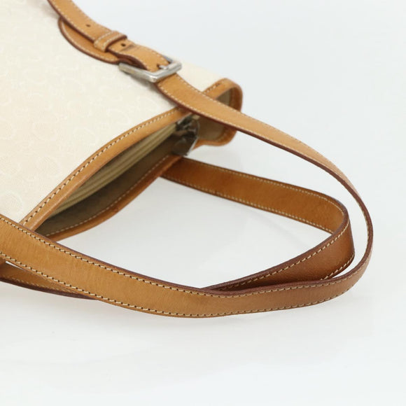 CELINE C Macadam Canvas Tote Bag White Auth 175095A