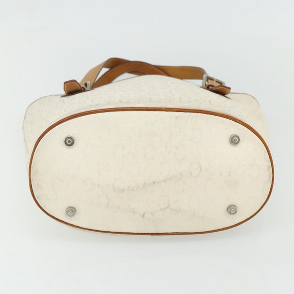 CELINE C Macadam Canvas Tote Bag White Auth 175095A