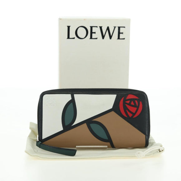 LOEWE Puzzle Macintosh Collaboration Long Wallet Leather Brown Auth 175097M