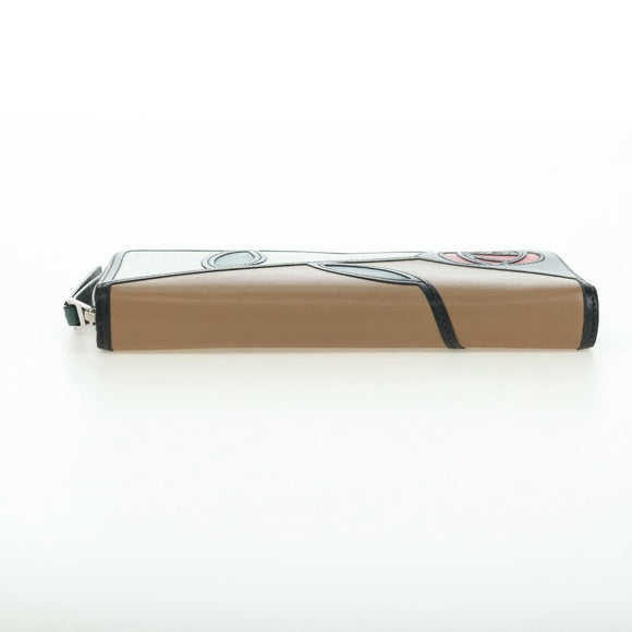 LOEWE Puzzle Macintosh Collaboration Long Wallet Leather Brown Auth 175097M