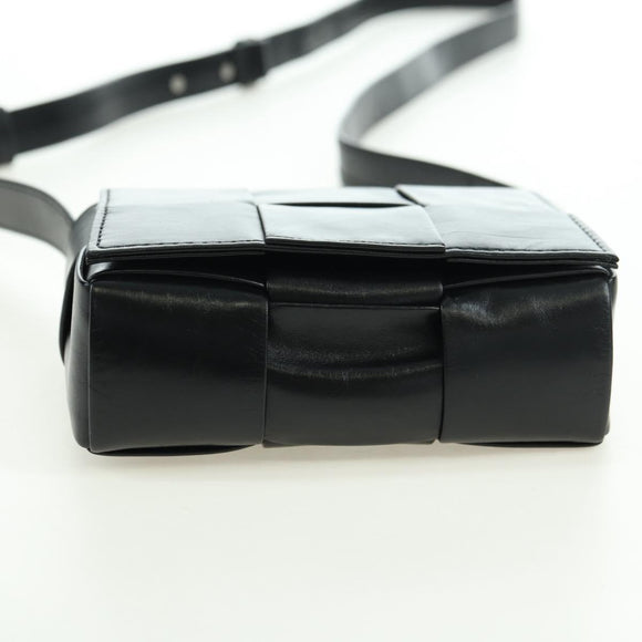 BOTTEGA VENETA MAXI INTRECCIATO Shoulder Bag Leather Black Auth 175103SAV