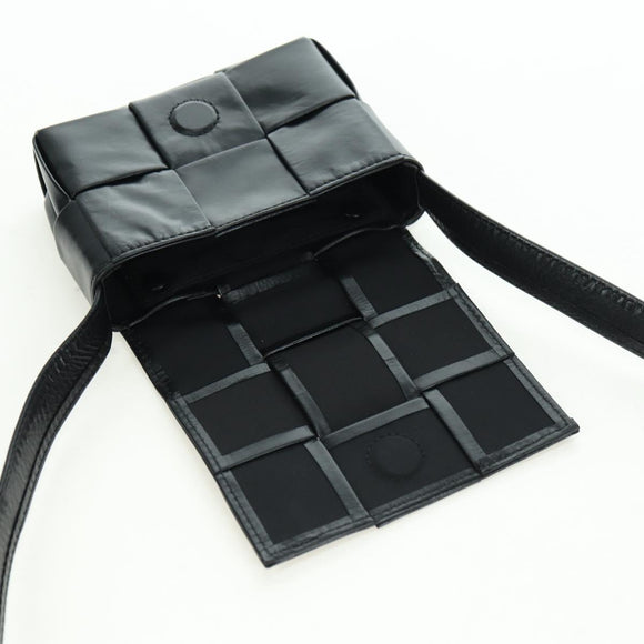 BOTTEGA VENETA MAXI INTRECCIATO Shoulder Bag Leather Black Auth 175103SAV