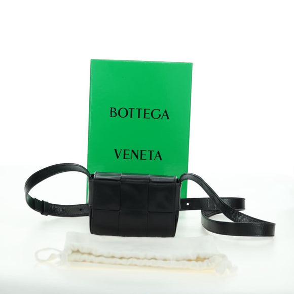 BOTTEGA VENETA MAXI INTRECCIATO Shoulder Bag Leather Black Auth 175103SAV