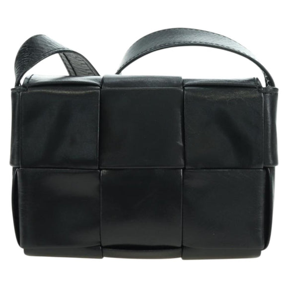 BOTTEGA VENETA MAXI INTRECCIATO Shoulder Bag Leather Black Auth 175103SAV