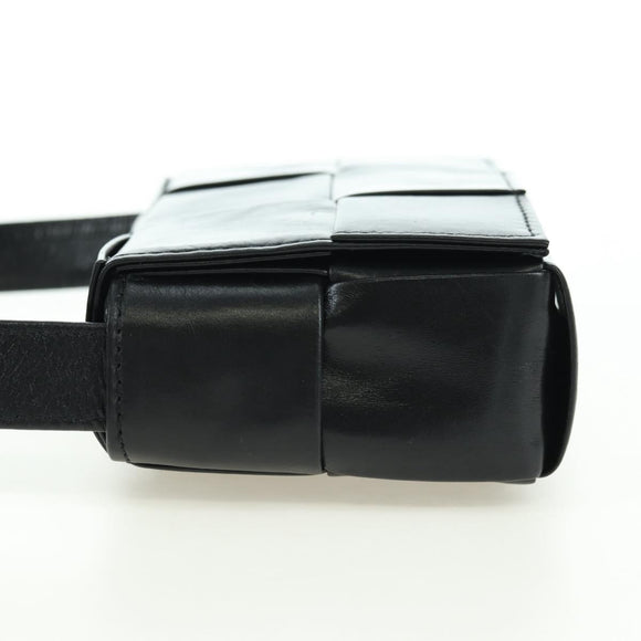 BOTTEGA VENETA MAXI INTRECCIATO Shoulder Bag Leather Black Auth 175103SAV
