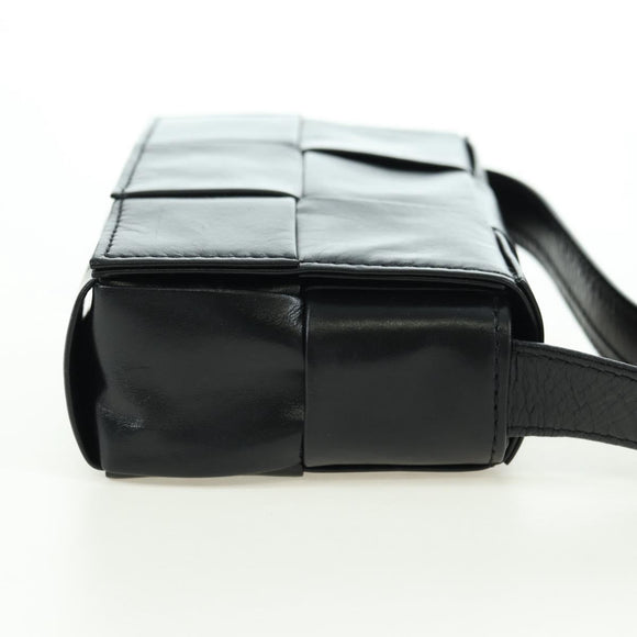 BOTTEGA VENETA MAXI INTRECCIATO Shoulder Bag Leather Black Auth 175103SAV