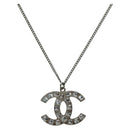 CHANEL COCO Mark Necklace metal Silver CC Auth 175104M-1