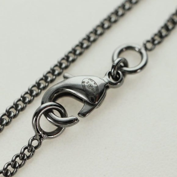 CHANEL COCO Mark Necklace metal Silver CC Auth 175104M