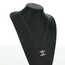 CHANEL COCO Mark Necklace metal Silver CC Auth 175104M-14