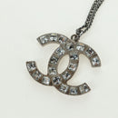 CHANEL COCO Mark Necklace metal Silver CC Auth 175104M-3