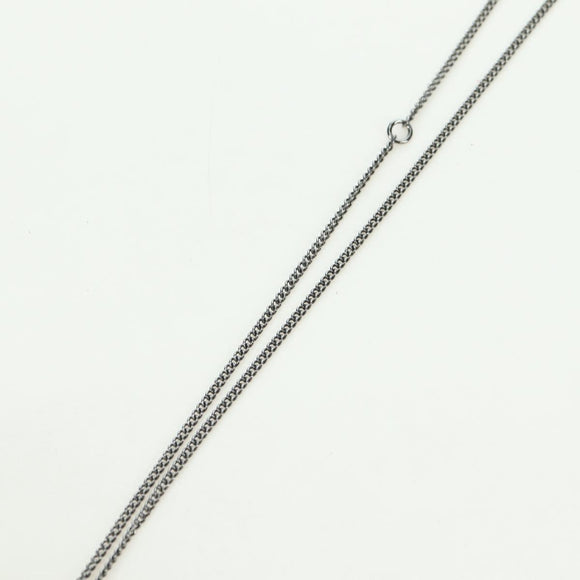CHANEL COCO Mark Necklace metal Silver CC Auth 175104M