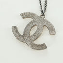 CHANEL COCO Mark Necklace metal Silver CC Auth 175104M-8
