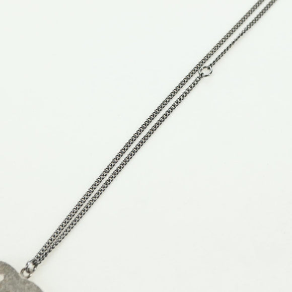 CHANEL COCO Mark Necklace metal Silver CC Auth 175104M
