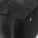 CHANEL Paris Biarritz Tote Bag Coated Canvas Black Silver CC Auth 175106A-16