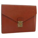 LOUIS VUITTON Epi Porte Documents Senatur Briefcase Brown M54453 LV Auth 175107-1