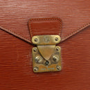 LOUIS VUITTON Epi Porte Documents Senatur Briefcase Brown M54453 LV Auth 175107-8