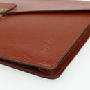 LOUIS VUITTON Epi Porte Documents Senatur Briefcase Brown M54453 LV Auth 175107-7