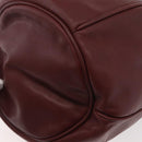 CARTIER Must Line Purse Shoulder Bag Leather Bordeaux Gold Auth 175108-11