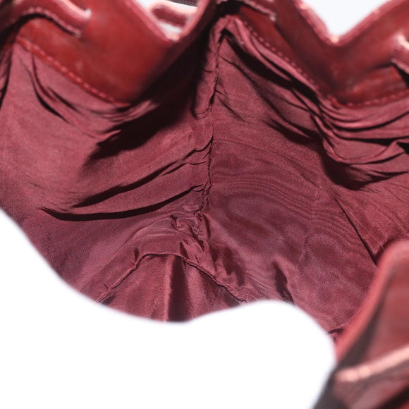 CARTIER Must Line Purse Shoulder Bag Leather Bordeaux Gold Auth 175108