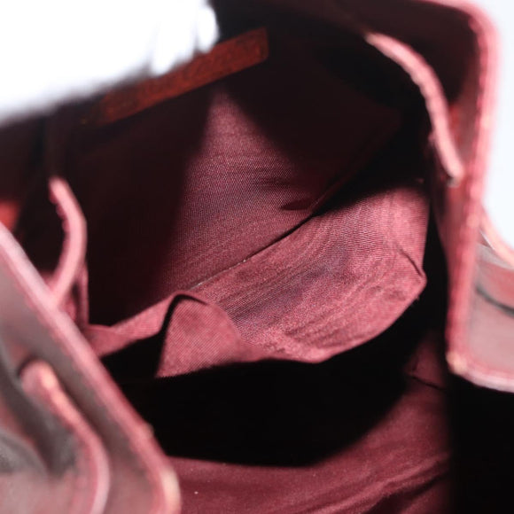 CARTIER Must Line Purse Shoulder Bag Leather Bordeaux Gold Auth 175108