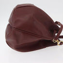 CARTIER Must Line Purse Shoulder Bag Leather Bordeaux Gold Auth 175108-4