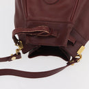 CARTIER Must Line Purse Shoulder Bag Leather Bordeaux Gold Auth 175108-6