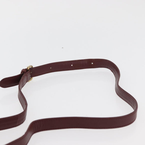 CARTIER Must Line Purse Shoulder Bag Leather Bordeaux Gold Auth 175108