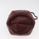 CARTIER Must Line Purse Shoulder Bag Leather Bordeaux Gold Auth 175108-9