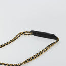 CHANEL Matelasse Shoulder Bag Lamb Skin Black Gold CC Auth 175111A-8