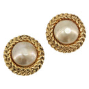 CHANEL Earring metal Gold Tone CC Auth 175112-1