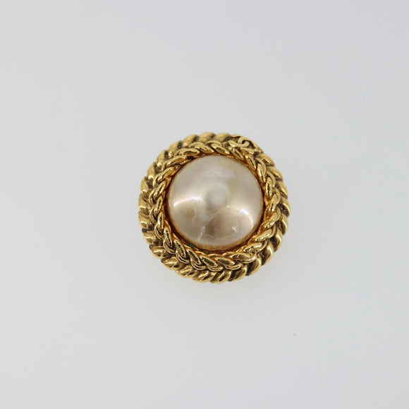 CHANEL Earring metal Gold Tone CC Auth 175112