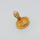 CHANEL Earring metal Gold Tone CC Auth 175112-9